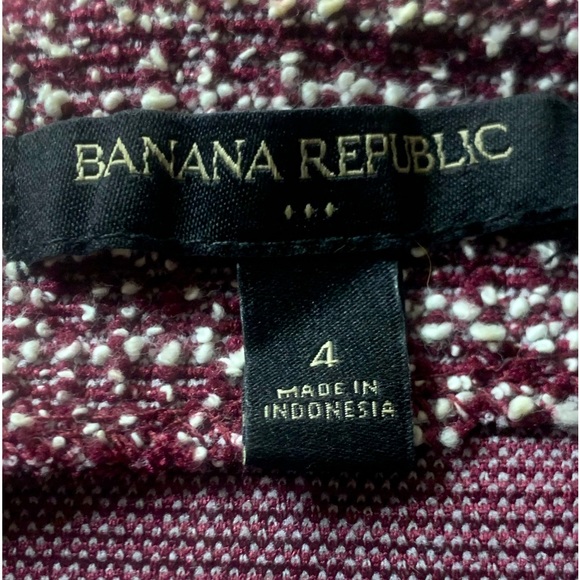 BANANA REPUBLIC Purple White Short Sleeve Boucle Tweed Fitted Dress - Size 4 - Picture 2 of 7